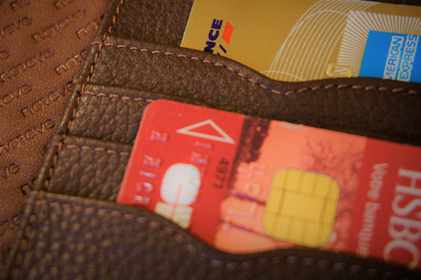 Custodia in cuoio per passaporto - 8 carte di credito