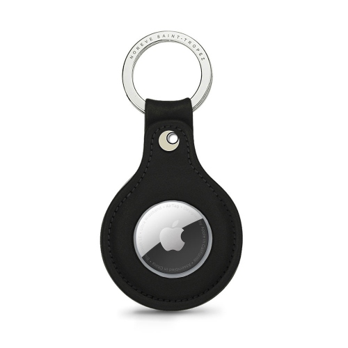 Porte-clés en cuir AirTag - noir