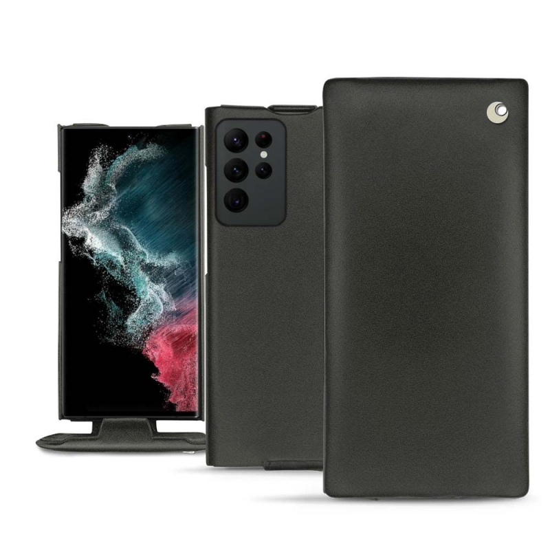 Samsung Galaxy S22 Ultra用スタイリッシュレザーケース