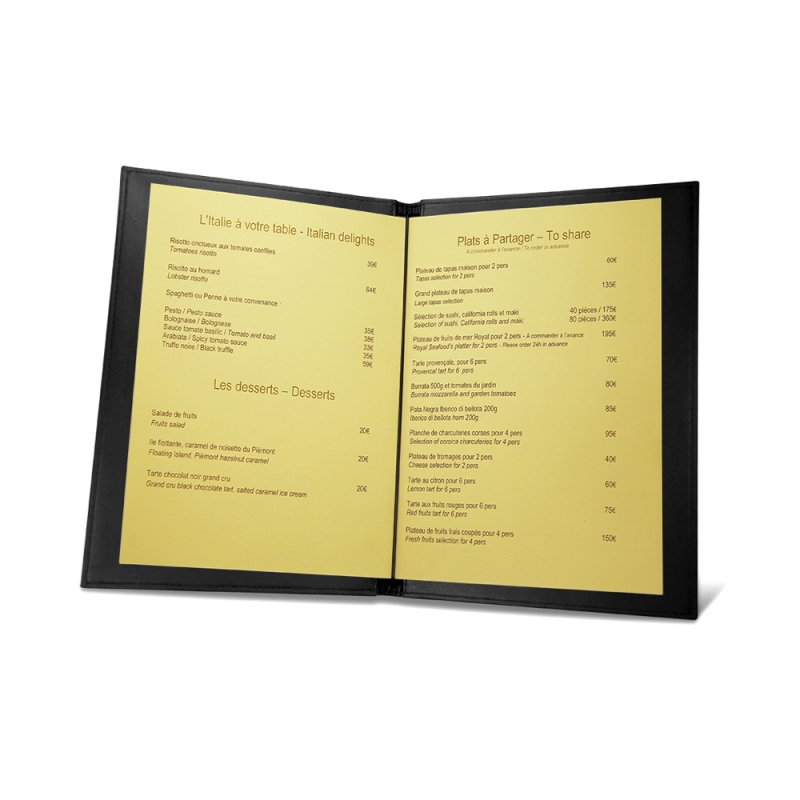 Porte menu room service A5