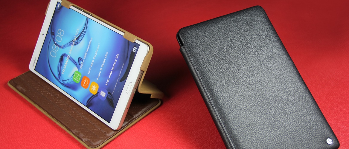 Premium pelle Cover per Huawei MediaPad m3 8,4" Tablet Custodia Protettiva Case Marrone 