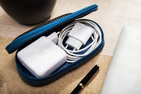 Tasche für Notebookkabel - Leder