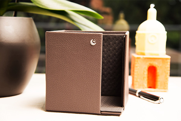 Leather paper tray 9 x 9 cm