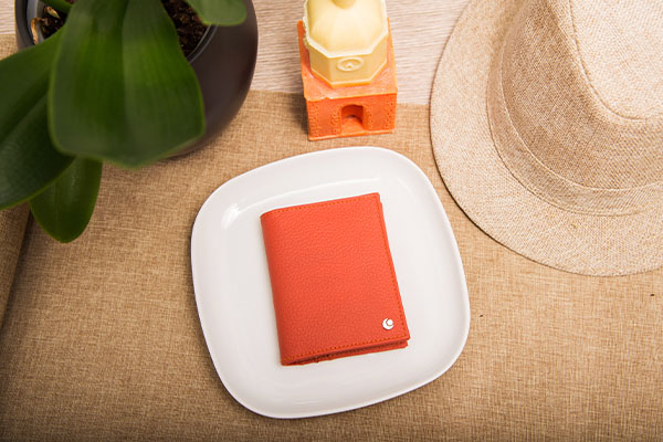 Leather case for business cards - 6 cards