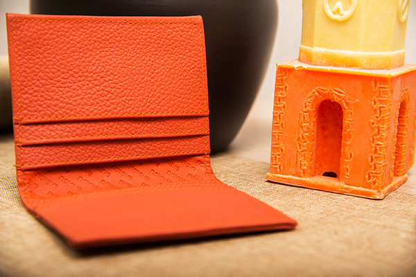 Leather case for business cards - 6 cards