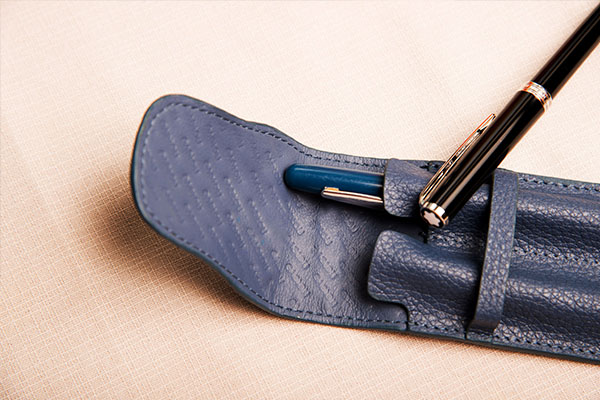 Leather case for 2 pens