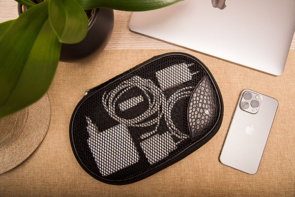 Leather pouch for laptop cables XXL