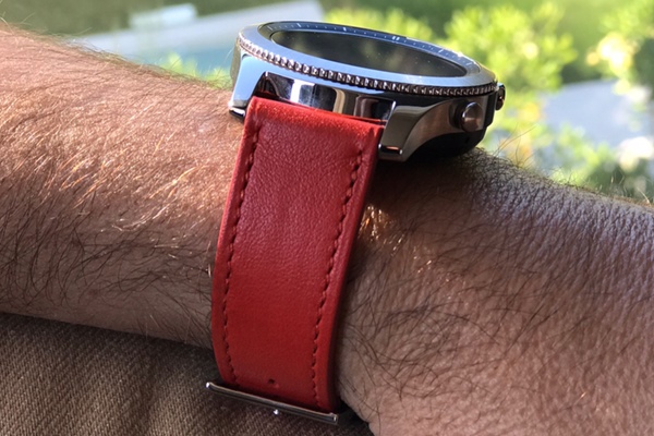 Leather strap for connected watch - 22 mm