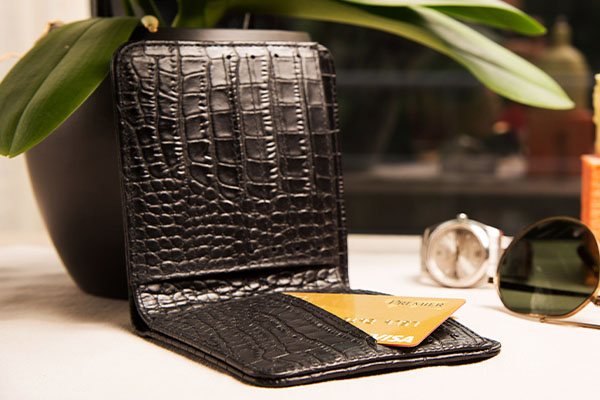 Carteira para cartões e notas