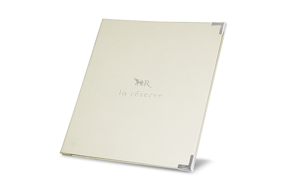 Restaurant menu cover with screwpost binding