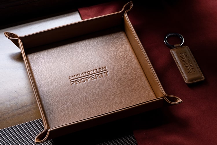 Rectangular leather key ring