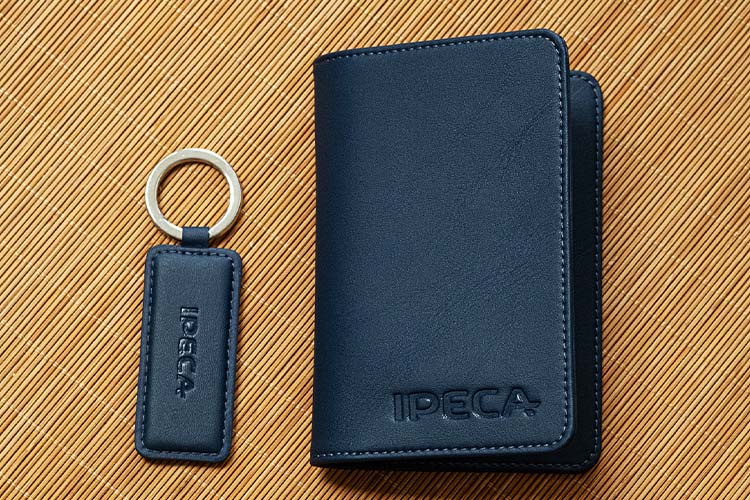 Rectangular leather key ring