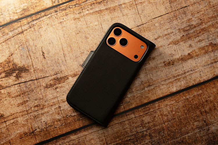 Capa de couro para carteira Apple iPhone 17 Pro Max