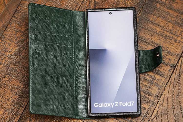 Capa de couro para carteira Samsung Galaxy Z Fold7