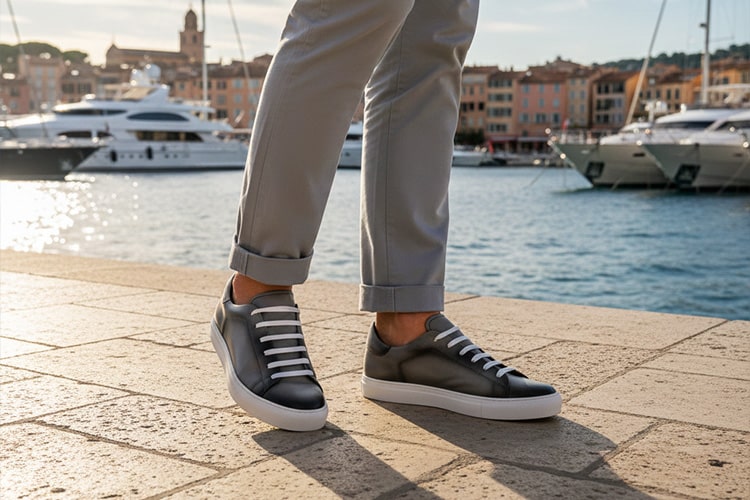 Sneakers in pelle patinata Noreve